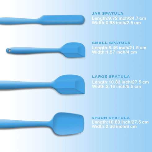 4 Piece Silicone Spatula Set, Flexible Heat Resistant Non-scratch Rubber Spatulas with Stainless Steel Core