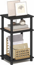 Furinno Turn-N-Tube Side Table, 3-Tier End Table with Open Shelf, Toolless Assembly