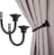 Sumnacon Set of 2 Black Curtain Holdbacks, Wall Mounted Aluminum Alloy Drapery Tiebacks with Screws for Bedroom,