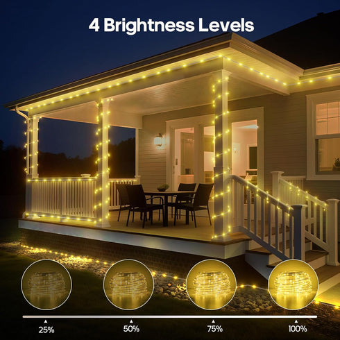 66FT 200 24 (66FT 7mm) Rope Lights for Outside, LED Color Changing Rope Lights with Plug & Remote Colors RGB Twinkle