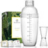 Homestia 2Pcs Plastic Cocktail Shaker Set, Hand Shaker Cup Mixer with Measuring Jigger for Bartending