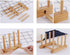 2Pcs Natural Bamboo Slip Drain Dish Rack - Home Kitchen Bamboo Wood Plates Rack for Pans and Cups