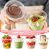 50 Packs 9oz Disposable Dessert Cups with Lids No Hole, Clear Plastic Cups with Lids for Ice Cream, Cake, Snacks