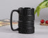 VanEnjoy 3D Black Tyre Shaped Frosted Ceramic Mug, Unique Gifts for Car Fans, 14 oz (400ml)