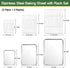 E-far Baking Sheet with Cooling Rack Set (3 Pans + 3 Racks), 16/12.5/9.3 Inch Stainless Steel Cookie Sheets Baking Pans and Wire Rack for Oven, Non Toxic & Easy Clean by E-far