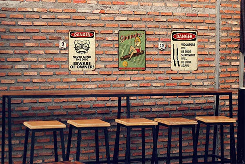 AOYEGO Pin Up Tin Sign, Vintage Metal Sign for Cafes Bars Pubs, Exclusive Party for Gentlemen, 8x12 Inch