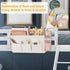 Bedside Caddy Organizer with Fixed Straps and Water Bottle Holder, 2pcs White for Home, College Dorm, Bunk Bed