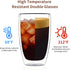 MESNEY 17oz Double Walled Glass Coffee Mugs, Insulated Clear Cappuccino Latte Glass Coffee Mugs for Home, Cafe