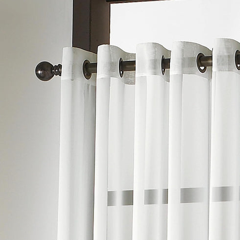 Curtainworks Soho Voile Sheer Grommet Curtain Panel, Winter White, 59 by 108"