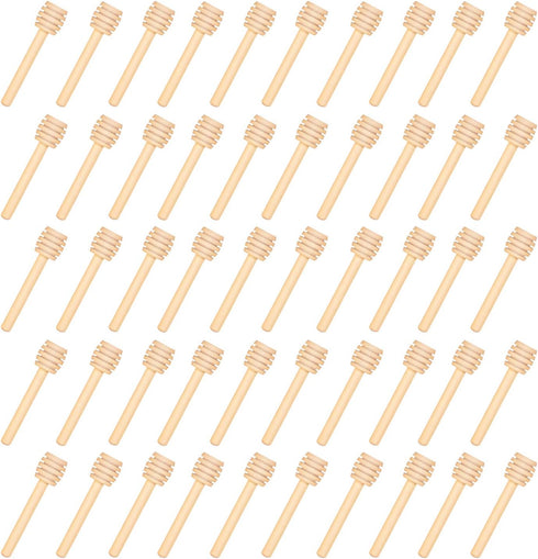 Thyores 150 Pack 3 Inch Mini Wood Honey Dipper Sticks, Individually Wrapped, Server