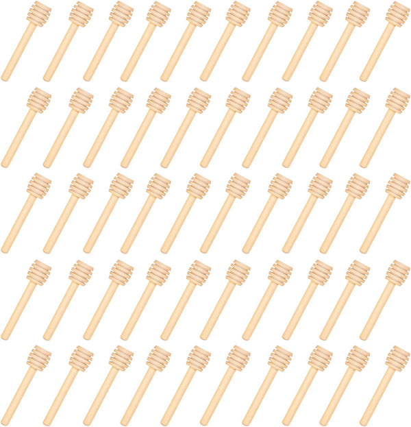 Thyores 150 Pack 3 Inch Mini Wood Honey Dipper Sticks, Individually Wrapped, Server