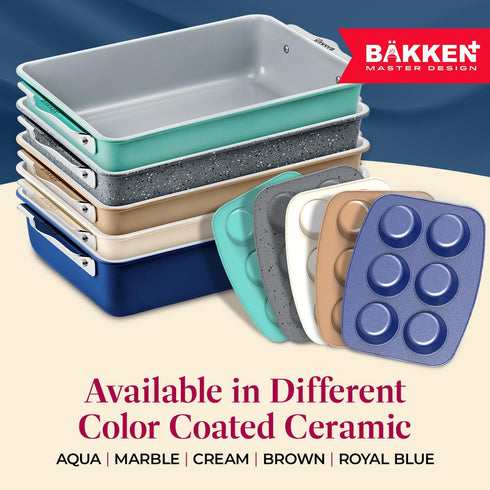 Bake with Elegance: 6-Cup Cake/Muffin Pan Set, Aluminized Steel with Ceramic Non-Stick Coating