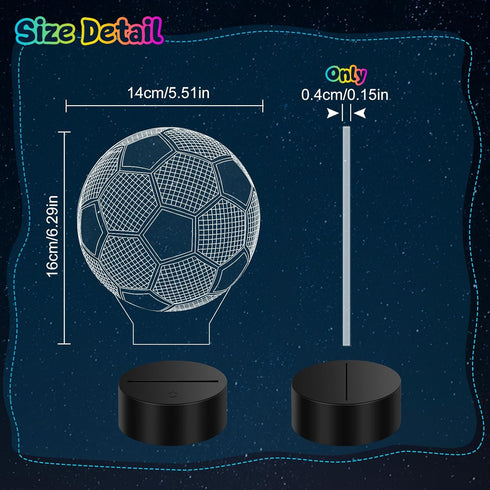 Linkax Soccer Gifts for Kids, 3D Illusion Lamp Night Light with 16 Colors Remote, Birthday Christmas Gifts for Boys