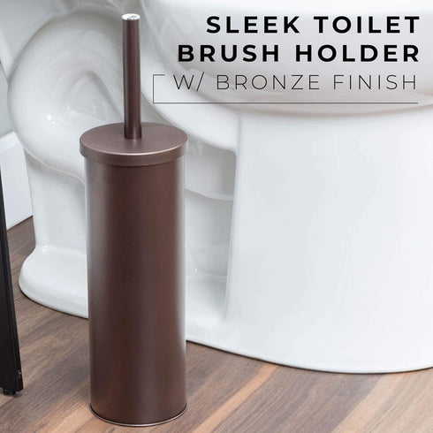 JS Jackson Supplies Sleek Toilet Brush and Holder with Metal Handle - Bronze, Pack of 2 by JS Jackson Supplies
