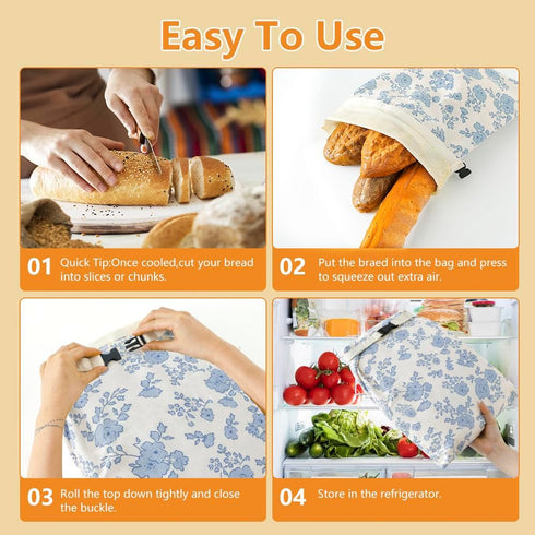 BEEBOY bread,2 Pack Beeswax Bread Bags for Homemade Sourdough Bread Bags,Reusable Bread Bourdough Storage