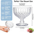 6 Pack 12oz Youeon Vintage Embossed Glass Dessert Cups, Footed Sundae Glasses for Ice Cream, Parfait, Trifle, Fruit