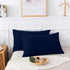 DAN RIVER 100% Organic Cotton Jersey Queen Pillowcases, Set of 2, 20" x 30", Navy, Breathable Cooling