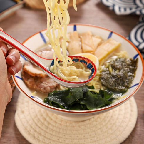 WHJY Asian Soup Spoon Set of 4, Ceramic Ramen Soup Spoons, Chinese Miso Soup Spoons, Dumpling Fish
