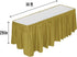 DecorRack Table Skirt, 29 in x 14 ft - BPA Free Plastic Disposable Rectangular Tablecloth Skirt, Gold