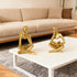Set 2 of Gold Reading Women Statues, Thinker Sculptures Abstract Art Figurines, Modern Aesthetic Gold Statue Decor