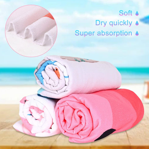 24x48, LIVILAN Small Dinosaur Beach Towel for Kids, Microfiber, Quick Dry, Sand Free, Lightweight, Thin, Perfect
