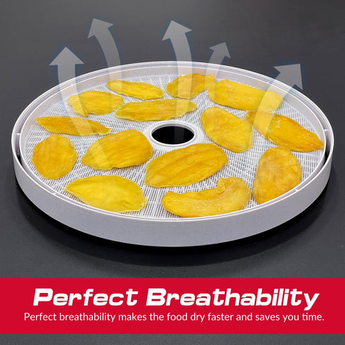 GUCUJI Pack of 5 Premium Non-Stick Round Silicone Dehydrator Sheets for Fruit Dryer Mesh
