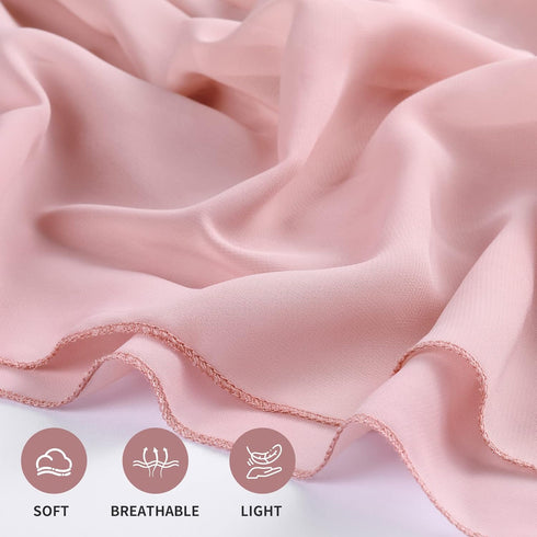 Dusty Rose Chiffon Table Runner - 27x120 Inches Long Elegant Sheer Fabric for Bridal Party Decorations