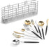 JAQ Utensil Holder for Sink, Rust Free Sus304 Stainless Steel Cutlery Rack Organizer with Hooks for Dish Drying