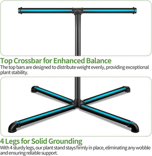 4 Plant Hanger Indoor, Hanging Plant Stand Heavy Duty Metal Standing Plant Hanger with Hooks Hanging Plant Holder