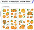 CRASPIRE 8 Styles Orange Wall Stickers Fruits Leaf PVC Window Stickers Decals Waterproof Self Adhesive Cling Peel and Stick for Fridge Bedroom Living Room Kitchen Store Showcase Classroom