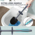 UPTRONIC Toilet Brush Set, Toilet Bowl Brush with Extra Long Handle, Durable Bristles, Covered Holder for Bathroom