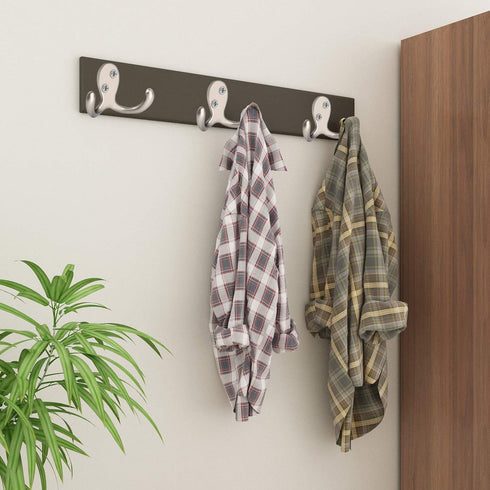 IBosins 10 Pack Heavy Duty Double Prong Coat Hooks, Wall Mounted with 20 Screws for Coat, Scarf, Bag, Towel, Key