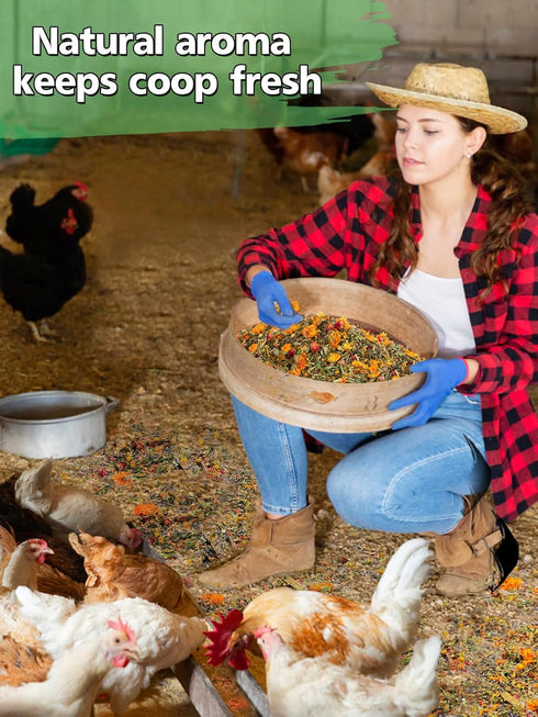 21OZ 6 Chicken Nesting Herbs for Outdoor Indoor Chicken Coop - Natural Egg-Laying Box Feed Herbs in Premixed Dried