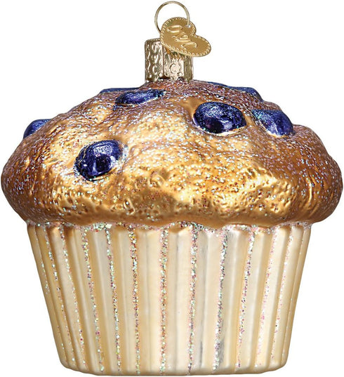Old World Christmas Glass Blown Ornament, Blueberry Muffin (32263)