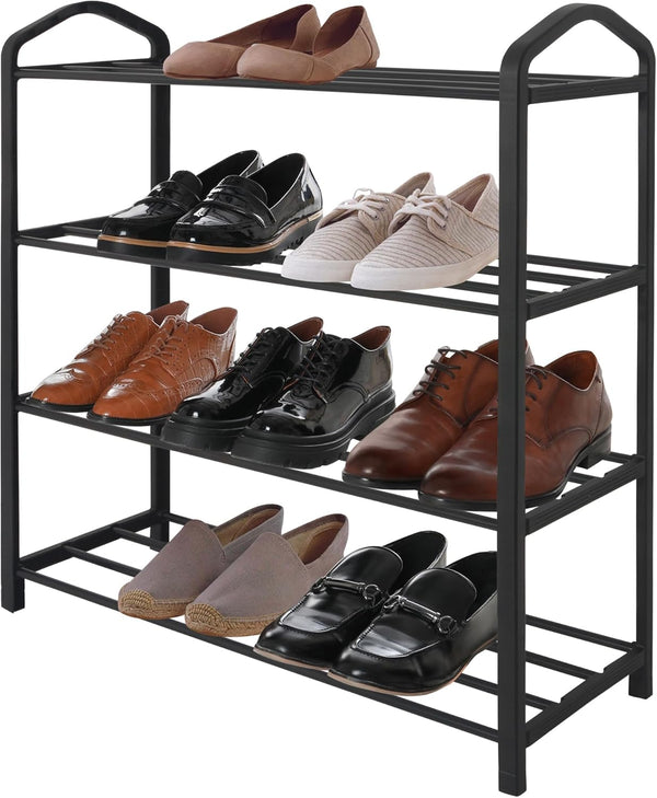 Americanflat Shoe Organizer - 4 Tier Shoe Rack Storage Shelf with Reinforced