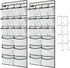 2 Pack Extra Large Hanging Over Door Shoe Organizers, 12 Mesh Pockets + 6 Large Compartments for Closet Bedroom