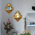 Set 2 Three-Dimensional Relief Candle Sconces Rustic Wall Mount Candle Holders Wood Hanging Wall Decor Mirrored Wall