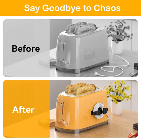 Cord Organizer for Kitchen Appliances, 6 Pack Adhesive Cord Holder, Small Kitchen Gadgets, Black Kitchen Accessories