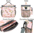FlowFly Insulated Reusable Lunch Bag - Large Lunch Box for Adults with Adjustable Strap, Rose