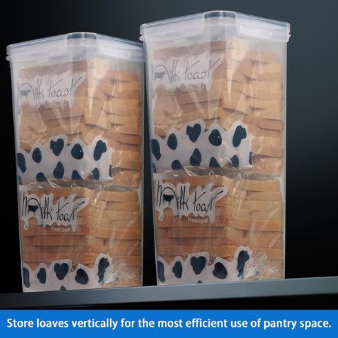 Tiawudi 2 Pack Counter, 5.6 5.3L Bread Box, Plastic Bread Container, Bread Storage for Kitchen Bread Keeper