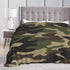 Perinsto 60"X50" Military Camouflage Pattern Throw Blanket Ultra Soft Warm All Season Green Camo Decorative Fleece