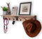 Spiretro Wall-Mounted Coat Hook Rack with Shelf - Set of 2, Rustic Wood Grey Organizer
