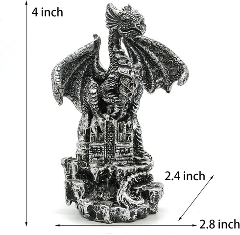 3 Pack Dragon Statue Collectible Figurines Decor-Fantasy Gothic Beast - Dragons Lover,Bedroom/Bookshelf/Desk