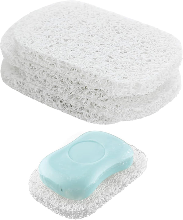 Snowkingdom 4 Pack White Soap Saver Holder for Bar Soap Shower Bathroom