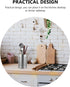 DOITOOL 2PCS Stainless Steel Kitchen Utensil Holders for Countertop, Spoon and Fork Holder for Restaurant