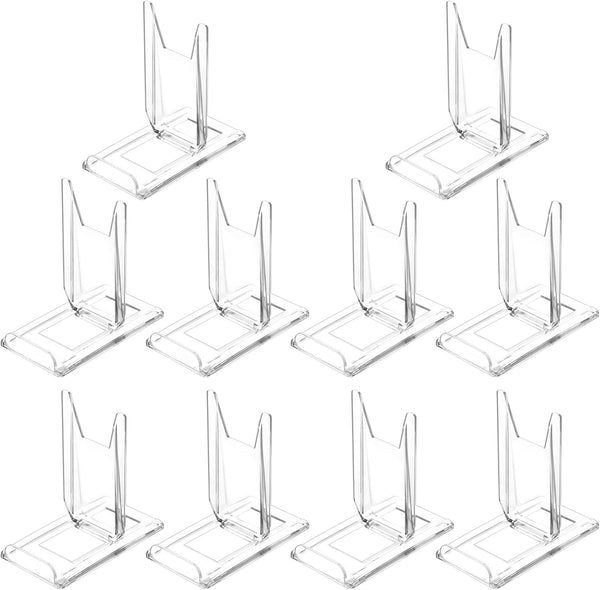 10 Sets Adjustable Acrylic Display Stand for Plate, Purses, Pictures, Clutch Bags, Tableware, Gameboy Handhelds