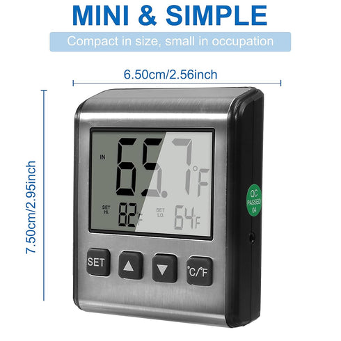 2 PCS Fridge Refrigerator Thermometer, Digital Thermometer with Big LCD, Max/Min Temperature Records