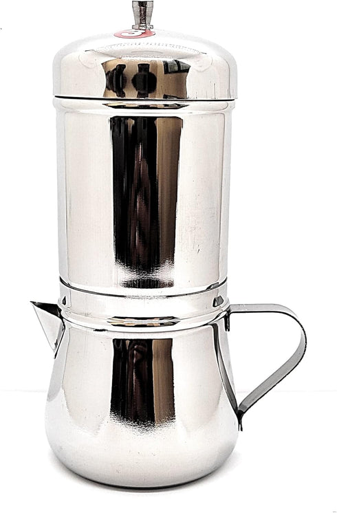 KERAM Coffee Filter, Indian Style, 200 ml (6.8 Oz), 2-3 Cup with Kettle, Pour Over Alternative