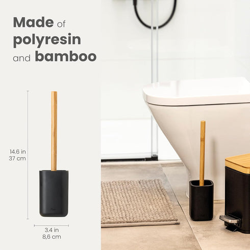 Set, Sets Vigar Zense Toilet Brush and Holder Toilet Bowl Brush with Polyresin Stone Holder, Bathroom for Bathroom
