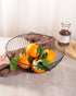 Low Black Metal Fruit Basket Stand, Kitchen Fruit Bowl for Counters, Wire Fruit Basket